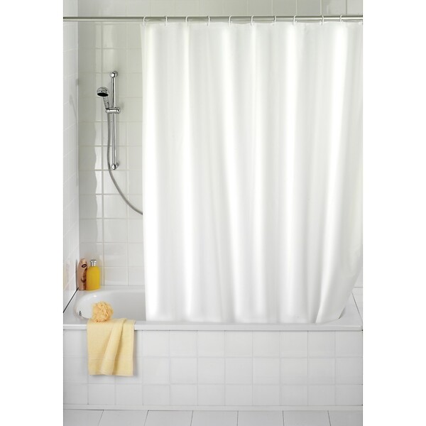 WENKO - Rideau de douche anti-moisissures uni blanc - 180x200cm - large