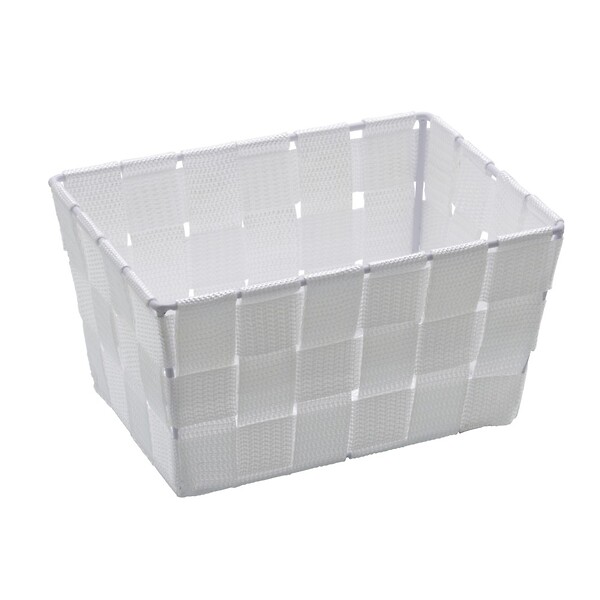 WENKO - Corbeille de rangement tressée Adria Blanc 10L - large