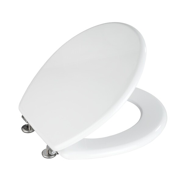 WENKO - Abattant WC MDF Prima Blanc - Fixation inox réglable - large