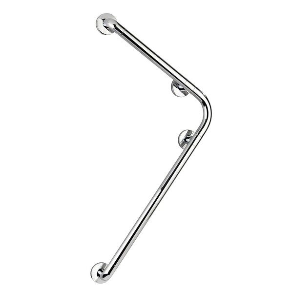 WENKO - Barre d'appui 90° Secura - Aluminium chromé - 78 x 55,5cm - large