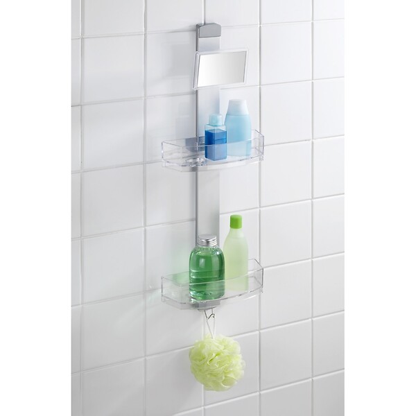 WENKO - Valet de douche avec miroir antibuée - Aluminium - Premium - large