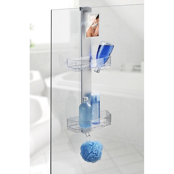 WENKO - Valet de douche avec miroir antibuée - Aluminium - Premium - large