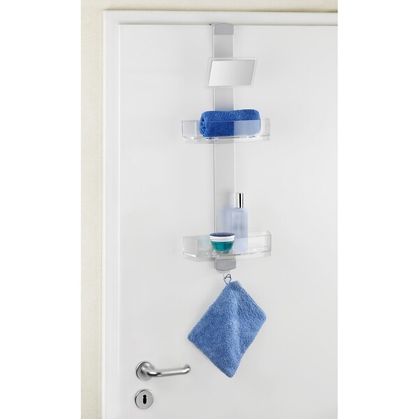 WENKO - Valet de douche avec miroir antibuée - Aluminium - Premium - large