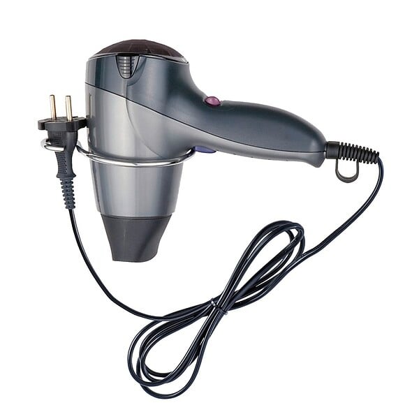 WENKO - Porte-sèche-cheveux Milano chromé - large