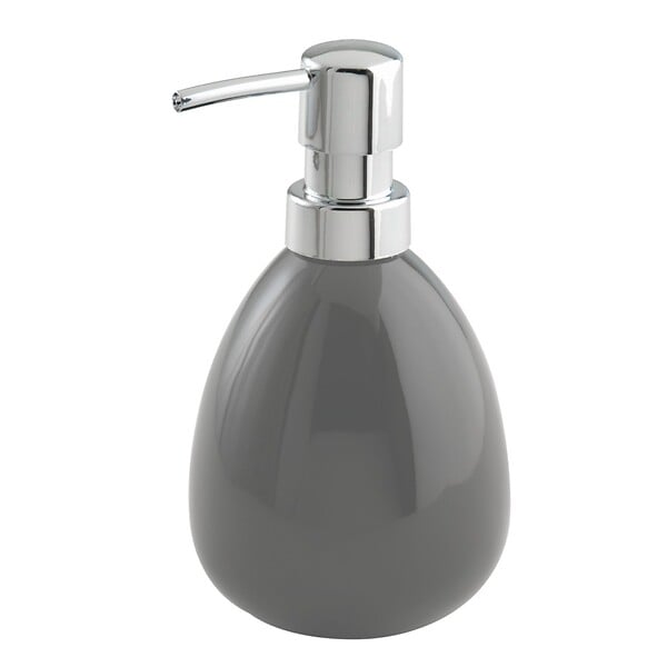 WENKO - Distributeur de savon en céramique - Polaris - Gris - 390 ml - large