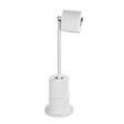 WENKO - Porte-papier WC sur pied - Blanc mat - Acier - 4 rouleaux - vignette