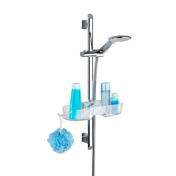 WENKO - Étagère douche - Valet barre douche Premium - Transparent - large