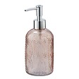 WENKO - Distributeur de savon en verre Vetro rond - Rose - 19cm - vignette