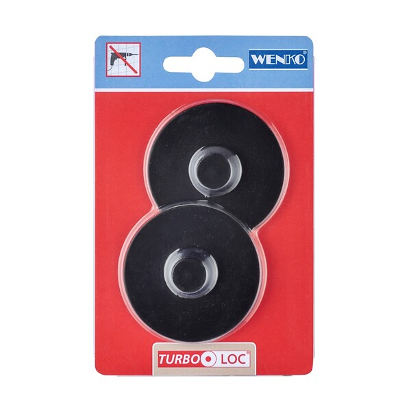 WENKO - Adaptateur adhésif Turbo-Loc Noir - Classic Plus 40kg - large