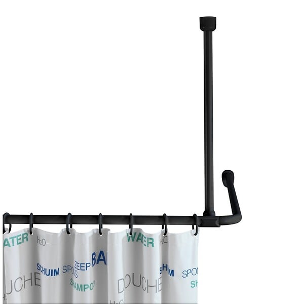 WENKO - Support barre d.douche univers.57cm noir - large