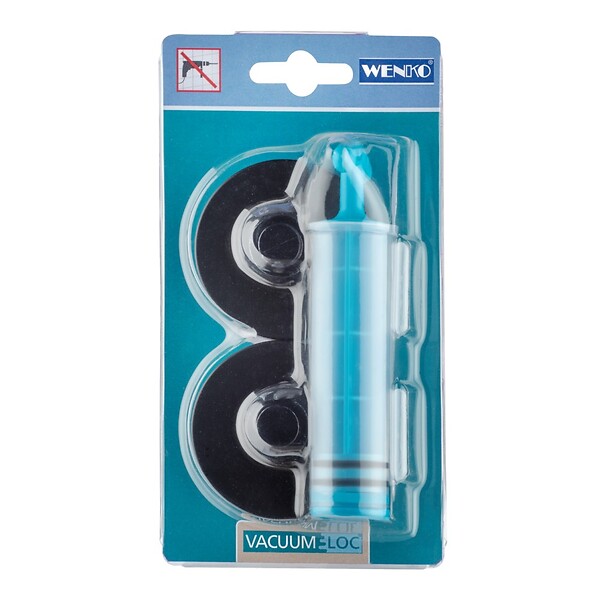 WENKO - Kit fixation ventouse noir - Vacuum-Loc Classic Plus - 33 kg - large