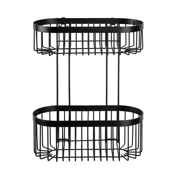 WENKO - Étagère murale acier inoxydable Classic Plus Noir 2 niveaux - large