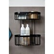 WENKO - Étagère murale acier inoxydable Classic Plus Noir 2 niveaux - vignette