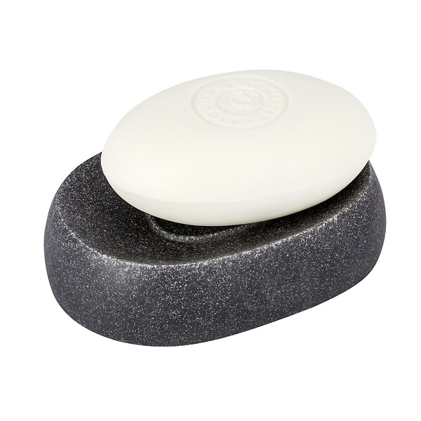 WENKO - Porte-savon - Polyrésine - Puro - Anthracite - 9,5cm - large