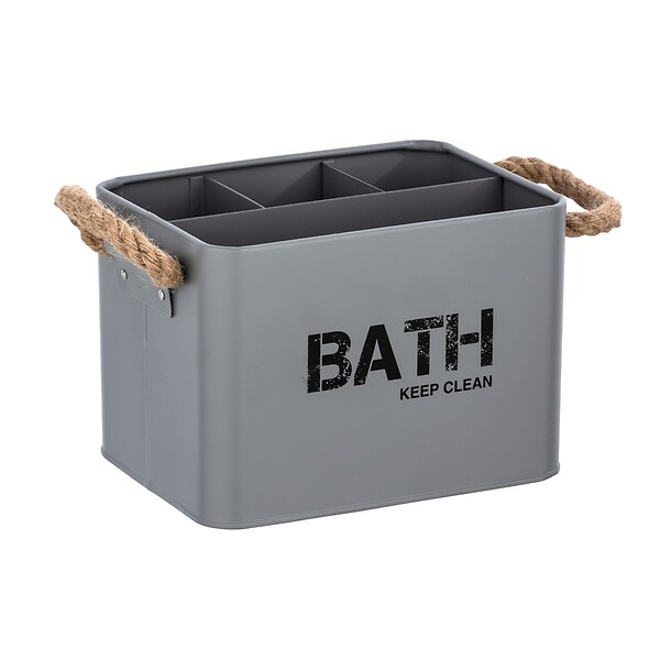 WENKO - Boîte de rangement 4 compartiments Gara, Gris - Acier - large