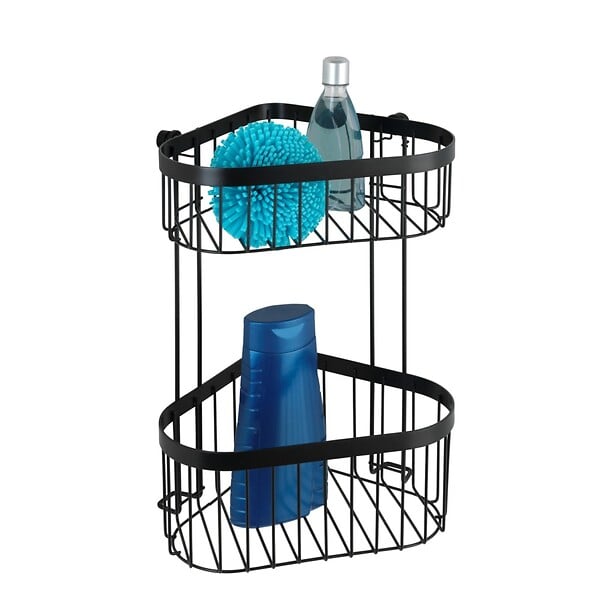 WENKO - Etagère deux niveaux Classic Plus noire - large