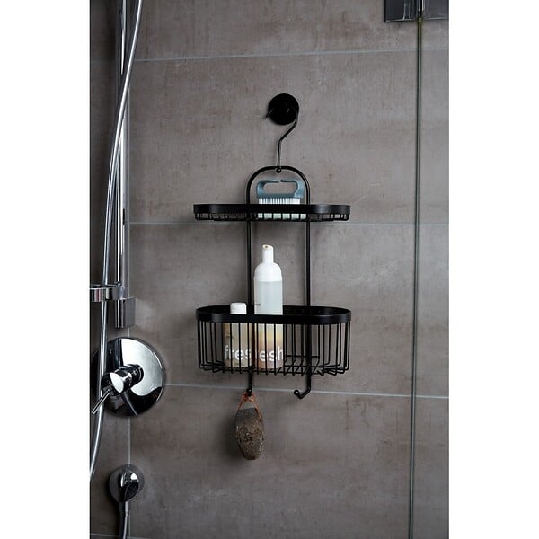 WENKO - Serviteur de douche Classic Plus Noir 2 paniers - large