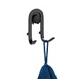 WENKO - Crochet mural Classic Plus - Acier - Noir - 2 pièces - vignette
