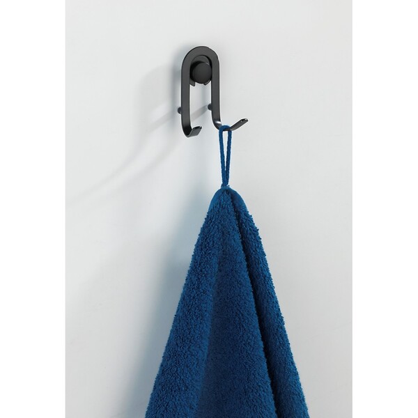 WENKO - Crochet mural Classic Plus - Acier - Noir - 2 pièces - large