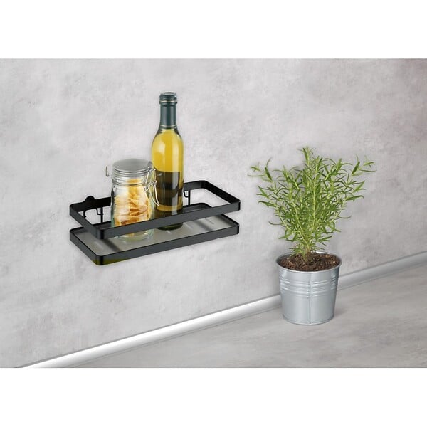 WENKO - Etagère murale universelle Gala - Noir - H.5,5xL.25xP.12cm - large