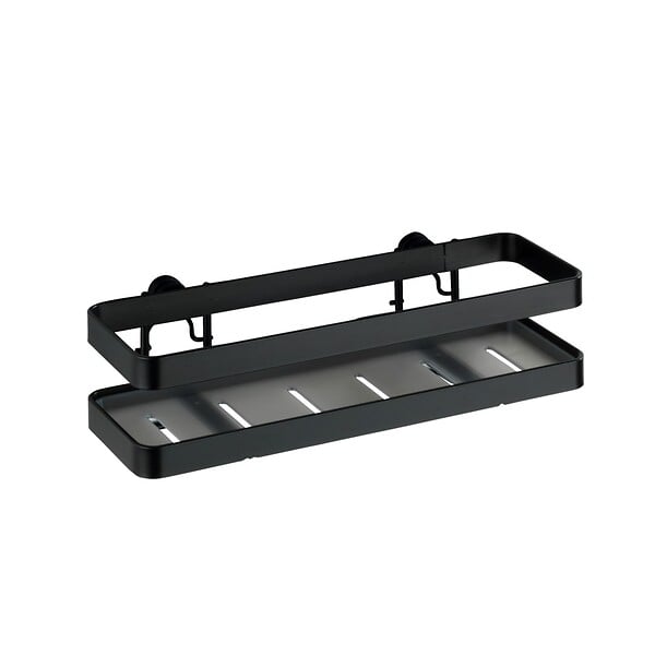 WENKO - Porte-épices mural Gala - Noir - 4 pots - H.5,5xL.22xP.7cm - large