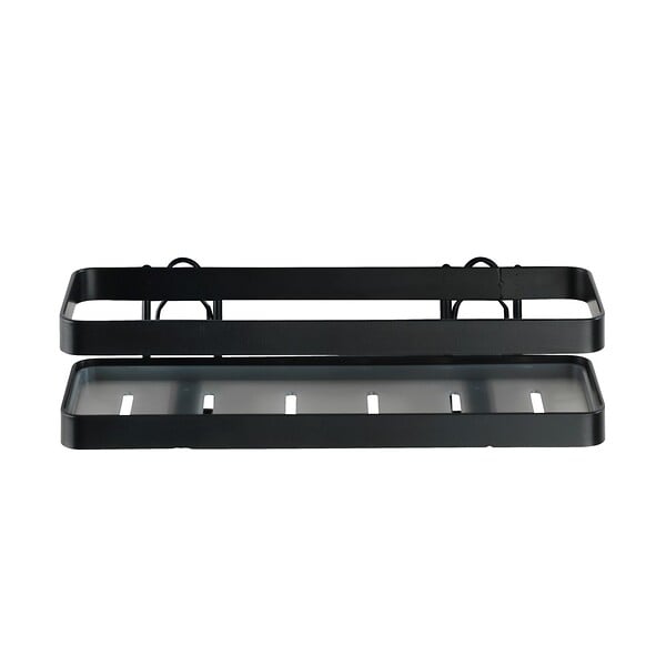 WENKO - Porte-épices mural Gala - Noir - 4 pots - H.5,5xL.22xP.7cm - large
