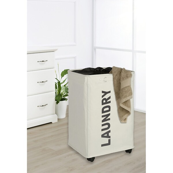 WENKO - Panier à linge Quadro beige - large