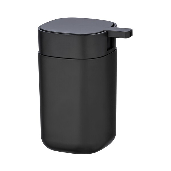 WENKO - Distributeur de savon plastique Davos Noir mat 350 ml - large