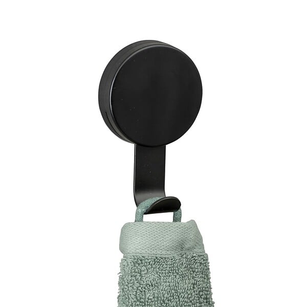 WENKO - Lot crochets muraux adhésifs acier - Pavia Static-Loc - Noir - large