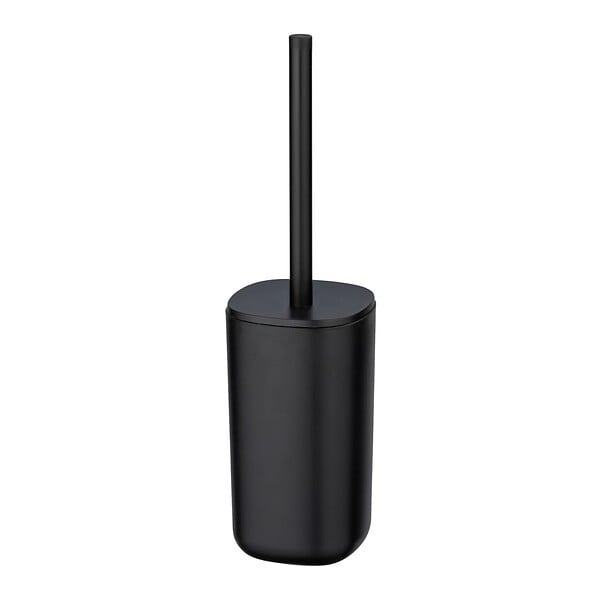 WENKO - Brosse WC support - Davos - Noir mat - Tête interchangeable - large