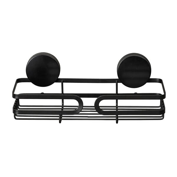 WENKO - Étagère murale adhésive - Acier noir - Static-Loc - 26cm - large