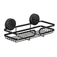 WENKO - Étagère murale adhésive - Acier noir - Static-Loc - 26cm - vignette