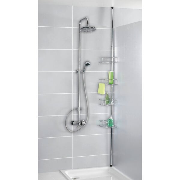 WENKO - Etagere de douche telescopique Dolcedo - Inox - large