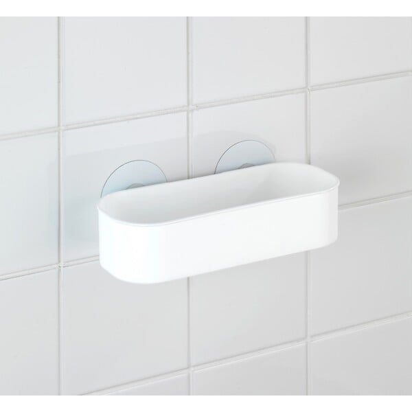 WENKO - Étagère plastique Static-Loc Osimo Blanche sans perçage - large