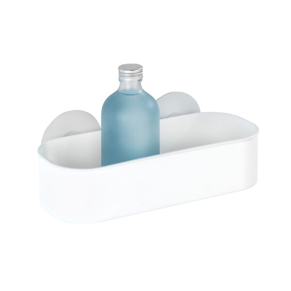 WENKO - Étagère plastique Static-Loc Osimo Blanche sans perçage - large