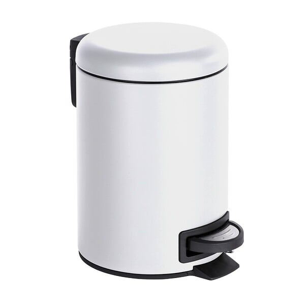 WENKO - Poubelle à pédale Leman blanc mat 3L - large