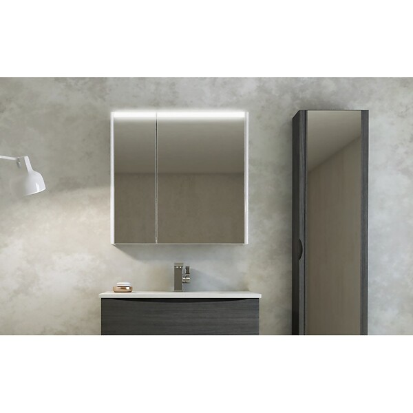 BADENHAUS - Armoire de toilette - 2 portes - Miroir - LED - 70x15x67cm - large