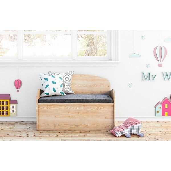 ASTIGARRAGA KIT LINE - Coffre de rangement Deco pin massif 90x62x38 cm - large
