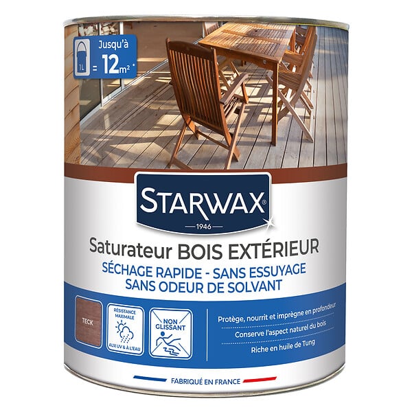 STARWAX - Saturateur extérieur bois - Teck - 1L - large