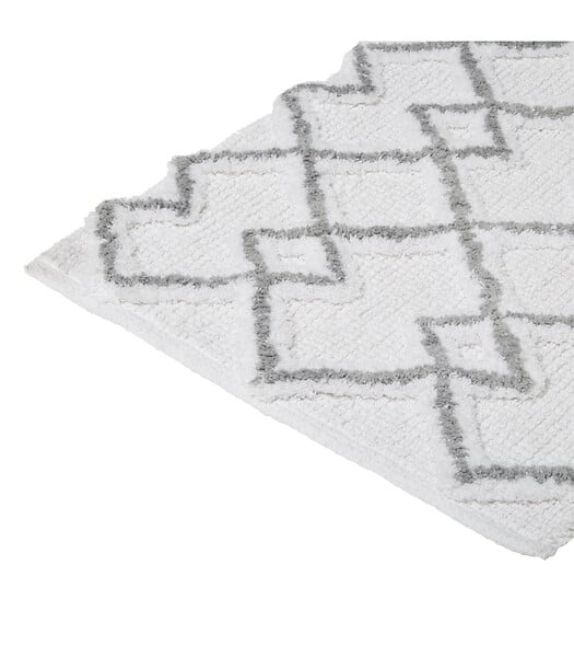 5 FIVE SIMPLY SMART - Tapis de salle de Bain en Coton déco Ethnique Gris 50 x 75 cm - large