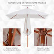 OUTSUNNY - Parasol rectangulaire inclinable bois polyester haute densité 2L x 1,5l x 2,3H m crème - vignette