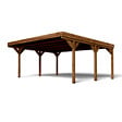 CERLAND - Carport double bois Victor - Marron - L.604xH.269xP.512cm - vignette