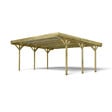 CERLAND - Carport double en bois traité Jean – 2 voitures – L604×H266xP512cm - vignette