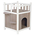 ANIMALLPARADISE - Maison avec balcon pour chat 45 x 65 x 45 cm pour l'extérieure ou l' intérieure - vignette