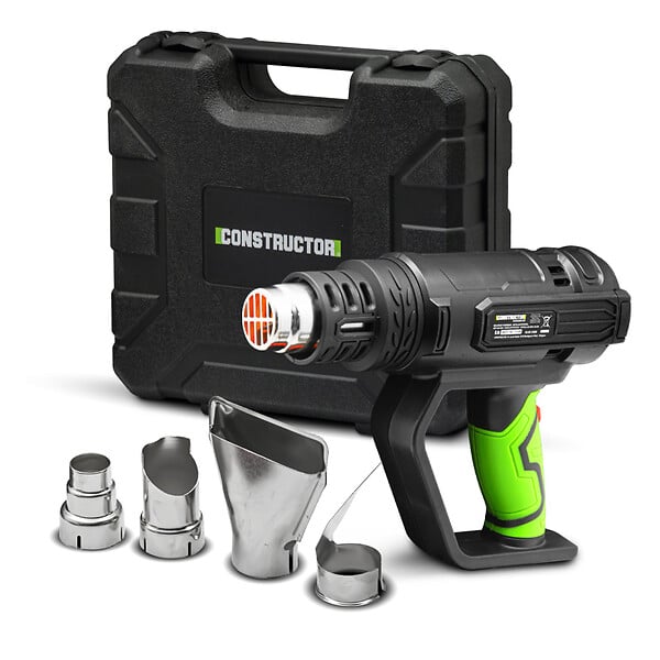 CONSTRUCTOR - Décapeur thermique 2000W livré en coffret avec 4 accessoires - large