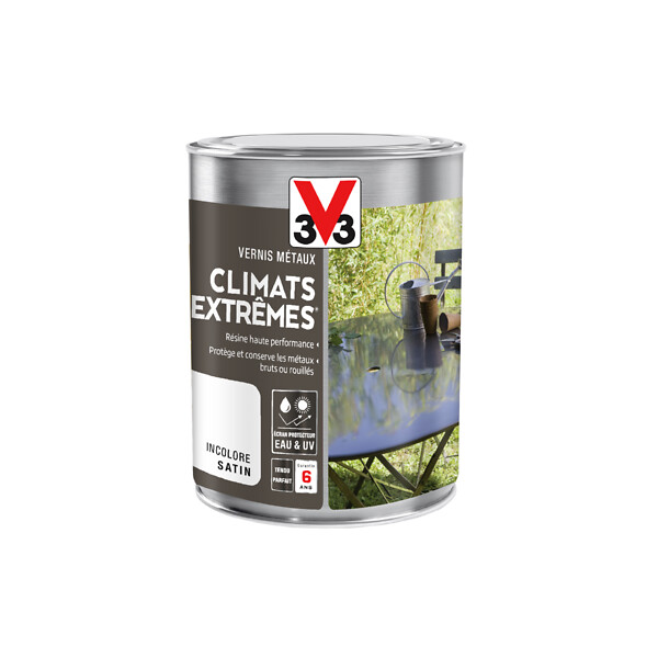 V33 PEINTURE - Vernis métaux Climats Extrêmes - Incolore - 0.25 L - large