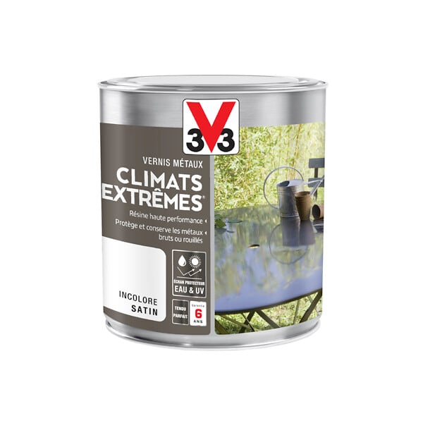 V33 PEINTURE - Vernis Métaux extérieur climats extrêmes® incolore satin 0.5 L - large