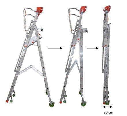 FIMM - Fimm - Plateforme De Magasinage En Aluminium Repliable Charge 150 Kg 6 Marches Haut. Travail 3390 Mm - large