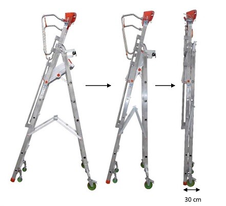 FIMM - Fimm - Plateforme De Magasinage En Aluminium Repliable Charge 150 Kg 5 Marches Haut. Travail 3110 Mm - large