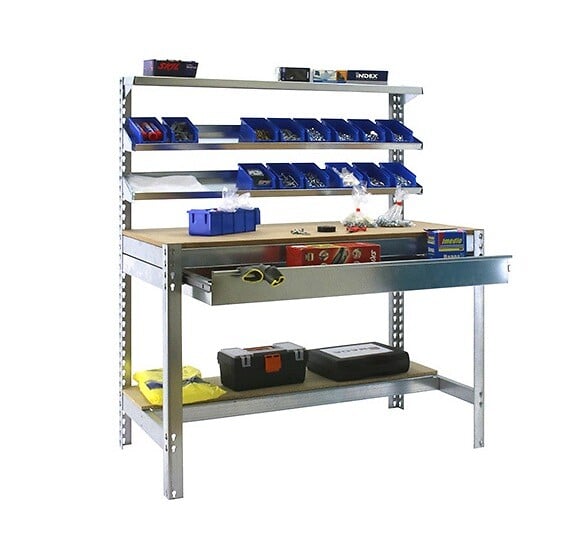 SIMON RACK - SimonRack - Kit Etabli 1440x1500x750mm Charge 600Kg -  SIMONWORK BT-1 BOX 1500 GALVA/BOIS SIMONRACK - large